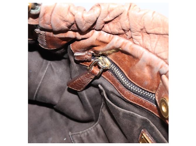 Borsa a mano Miu Miu in pelle 2way marrone tono oro Auth 167587V - vista 25