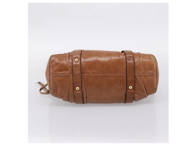 Borsa a mano Miu Miu in pelle 2way marrone tono oro Auth 167587V - vista 5