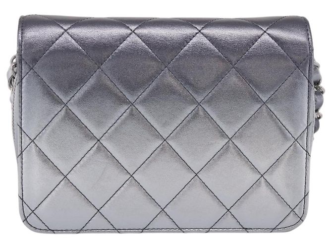 CHANEL Matelasse Like A Wallet Chain Bag Lamb Skin Green Gold CC Auth LN146SAM D'oro Verde - vista 2