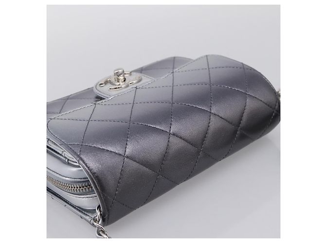 CHANEL Matelasse Like A Wallet Chain Bag Lamb Skin Green Gold CC Auth LN146SAM D'oro Verde - vista 6