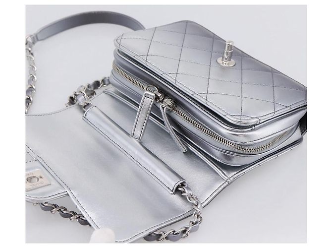 CHANEL Matelasse Like A Wallet Chain Bag Lamb Skin Green Gold CC Auth LN146SAM D'oro Verde - vista 9
