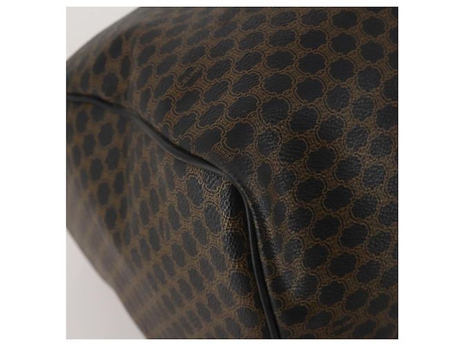 Céline CELINE Macadam Canvas Boston Bag PVC Leather Black Gold Auth 202929V Golden - view 14