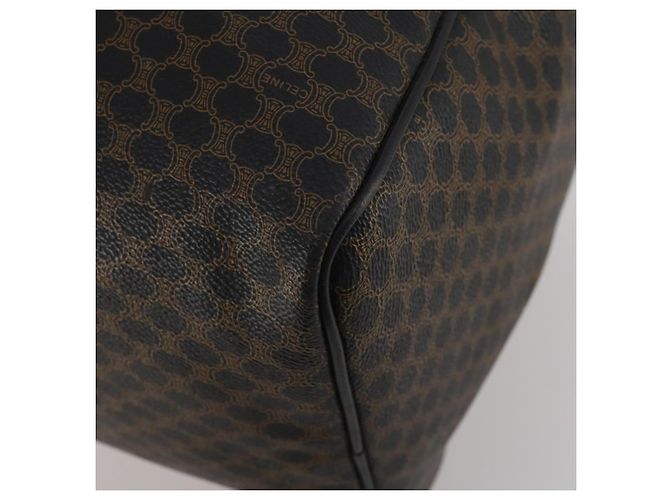 Céline CELINE Macadam Canvas Boston Bag PVC Leather Black Gold Auth 202929V Golden - view 15