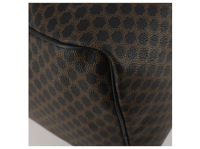 Céline CELINE Macadam Canvas Boston Bag PVC Leather Black Gold Auth 202929V Golden - view 16