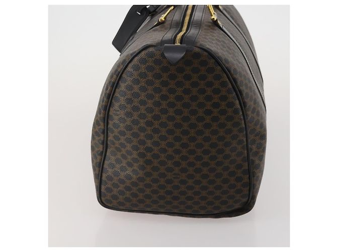 Céline CELINE Macadam Canvas Boston Bag PVC Leather Black Gold Auth 202929V Golden - view 3