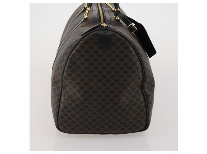 Céline CELINE Macadam Canvas Boston Bag PVC Leather Black Gold Auth 202929V Golden - view 4