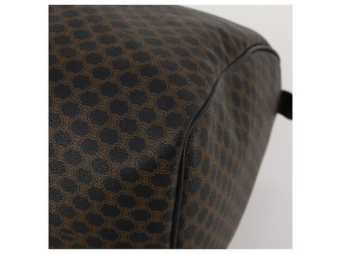 Céline CELINE Macadam Canvas Boston Bag PVC Leather Black Gold Auth 202929V Golden - view 9