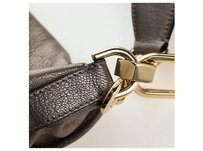 Borsa a mano LOEWE in pelle 2way Silver Gold Tone Auth 201259V Argento - vista 10