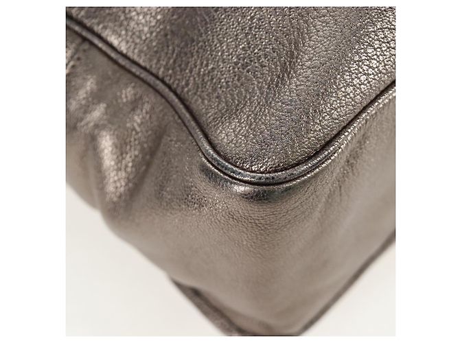 Borsa a mano LOEWE in pelle 2way Silver Gold Tone Auth 201259V Argento - vista 17