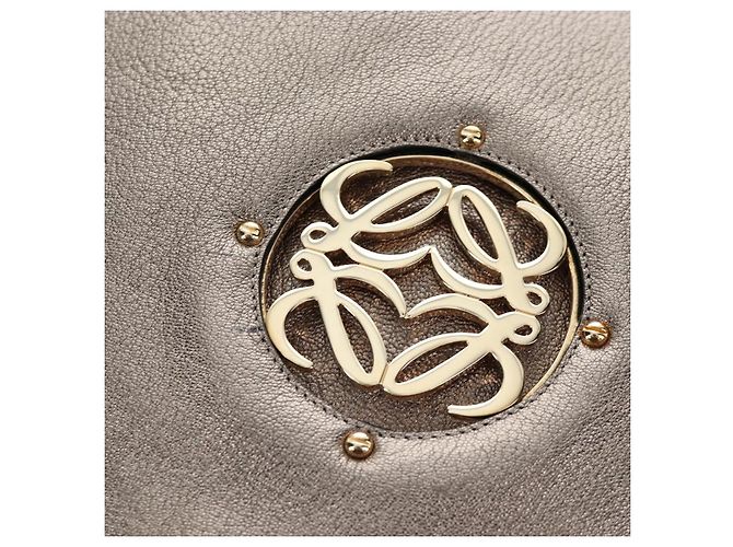 Borsa a mano LOEWE in pelle 2way Silver Gold Tone Auth 201259V Argento - vista 21