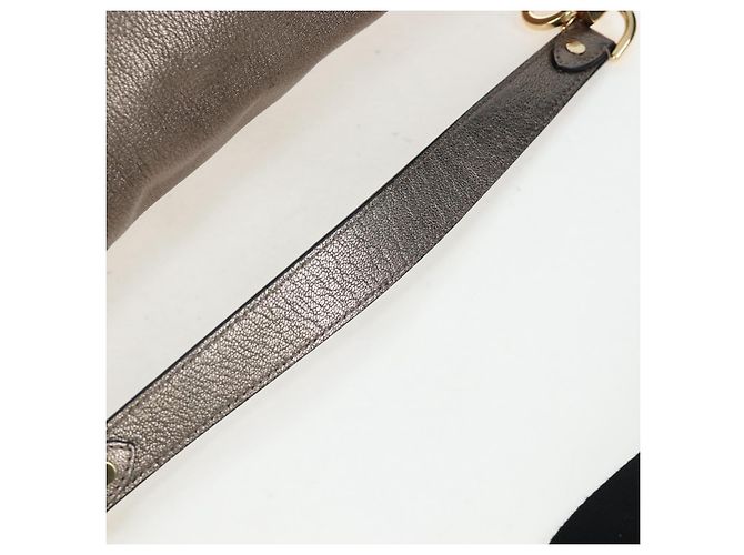 Borsa a mano LOEWE in pelle 2way Silver Gold Tone Auth 201259V Argento - vista 8