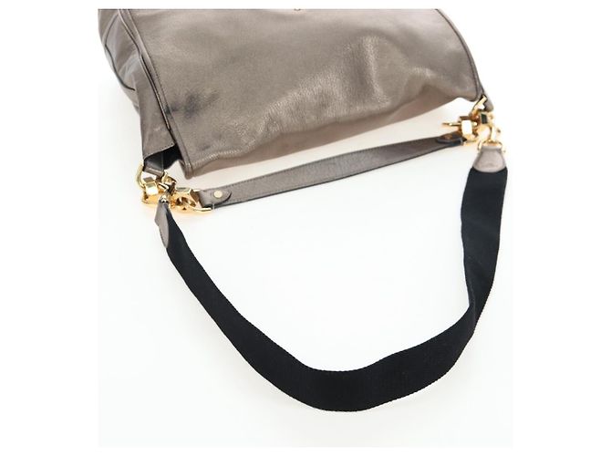 Borsa a mano LOEWE in pelle 2way Silver Gold Tone Auth 201259V Argento - vista 9