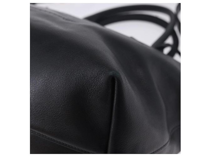 Bolsa de mão PRADA em couro 2way Preta Dourada Auth LN148V Preto Dourado - vista 22