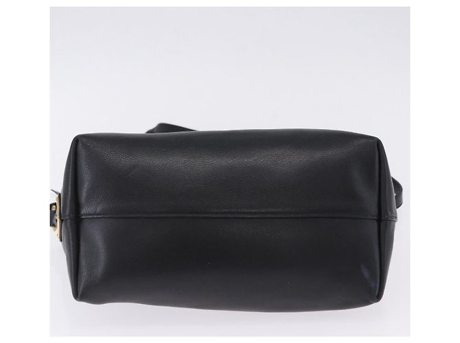 Bolsa de mão PRADA em couro 2way Preta Dourada Auth LN148V Preto Dourado - vista 5