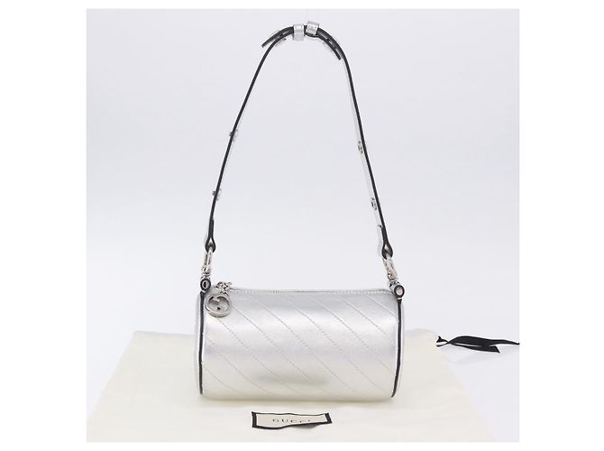 Borsa a tracolla GUCCI Blondy in pelle argento 760170 Auth 203732M - vista 12