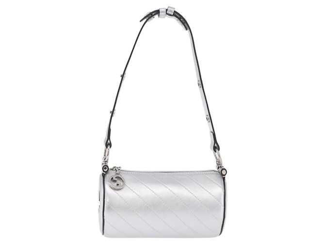 Borsa a tracolla GUCCI Blondy in pelle argento 760170 Auth 203732M - vista 13