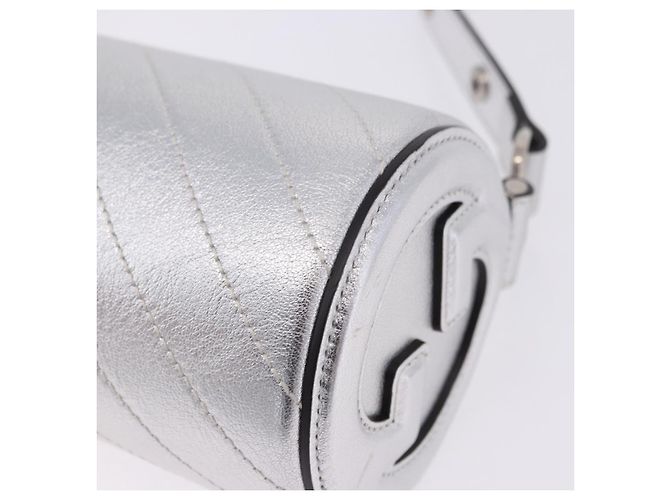 Borsa a tracolla GUCCI Blondy in pelle argento 760170 Auth 203732M - vista 15