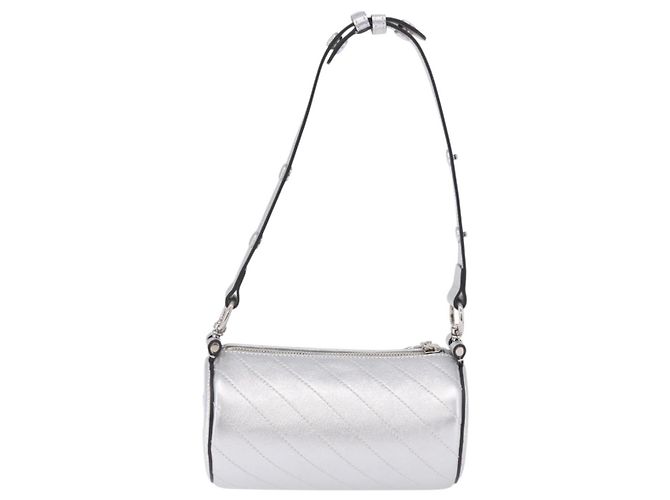 Borsa a tracolla GUCCI Blondy in pelle argento 760170 Auth 203732M - vista 2