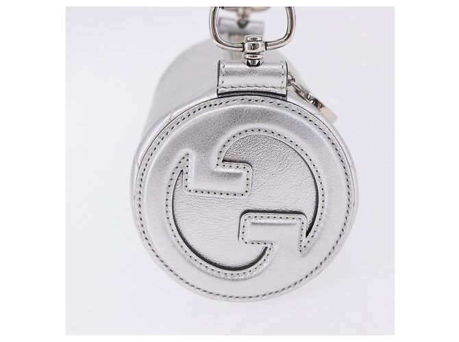 Borsa a tracolla GUCCI Blondy in pelle argento 760170 Auth 203732M - vista 4