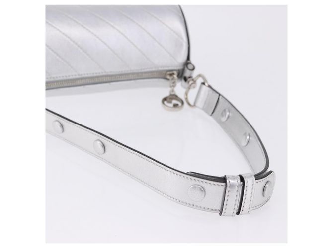 Borsa a tracolla GUCCI Blondy in pelle argento 760170 Auth 203732M - vista 7