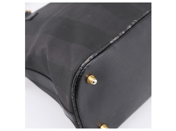 Pequin Borsa a mano FENDI Pecan Canvas 2way Nero Oro Auth 205145 D'oro - vista 17