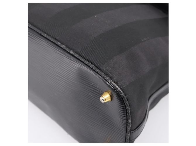 Pequin Borsa a mano FENDI Pecan Canvas 2way Nero Oro Auth 205145 D'oro - vista 18