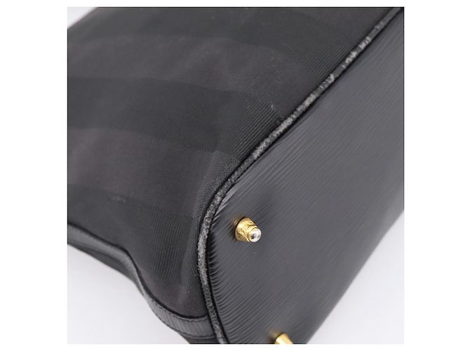 Pequin Borsa a mano FENDI Pecan Canvas 2way Nero Oro Auth 205145 D'oro - vista 19