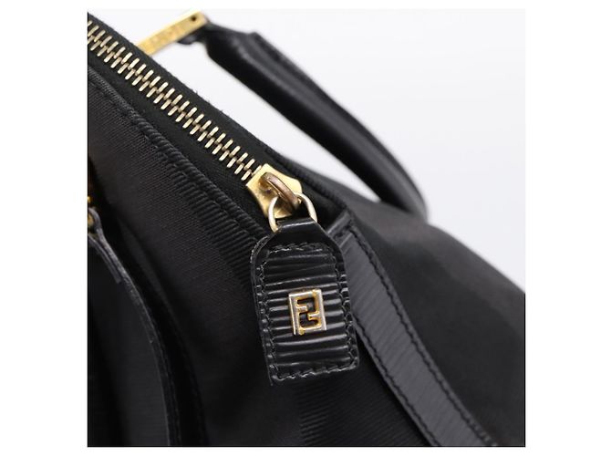 Pequin Borsa a mano FENDI Pecan Canvas 2way Nero Oro Auth 205145 D'oro - vista 20