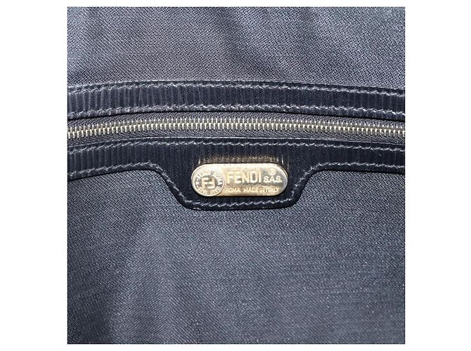 Pequin Borsa a mano FENDI Pecan Canvas 2way Nero Oro Auth 205145 D'oro - vista 22