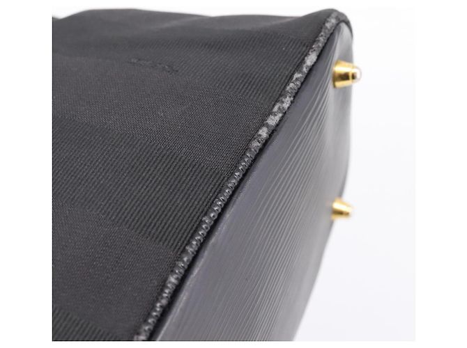 Pequin Borsa a mano FENDI Pecan Canvas 2way Nero Oro Auth 205145 D'oro - vista 7