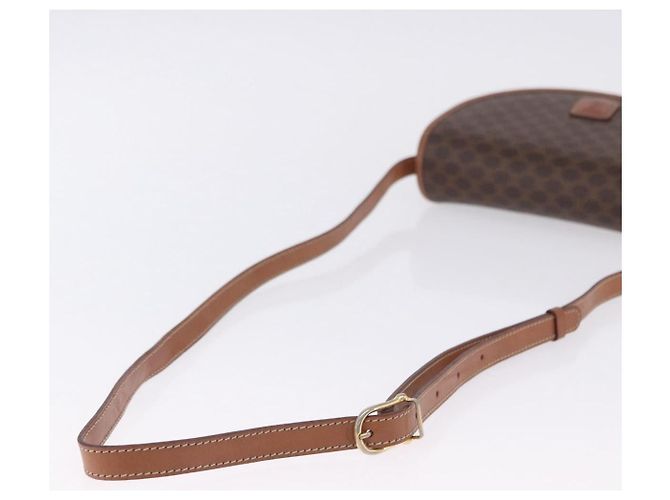 Céline CELINE Macadam Canvas Schultertasche PVC Leather Brown Gold Auth 204266 Braun Golden - vue 10