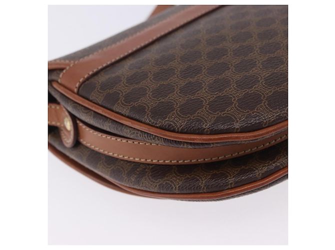 Céline CELINE Macadam Canvas Schultertasche PVC Leather Brown Gold Auth 204266 Braun Golden - vue 19