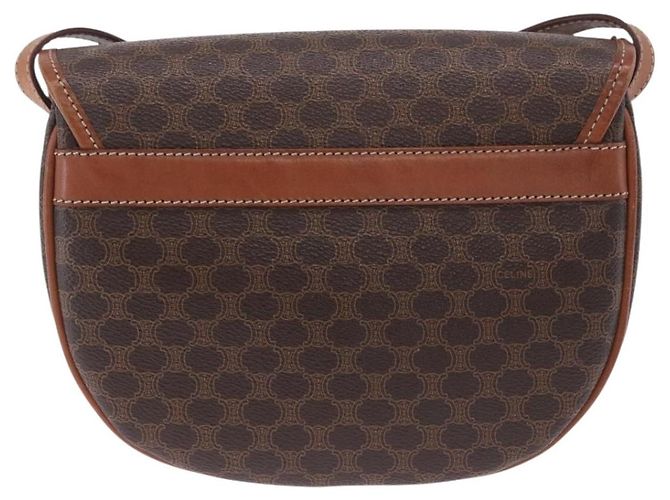 Céline CELINE Macadam Canvas Schultertasche PVC Leather Brown Gold Auth 204266 Braun Golden - vue 2