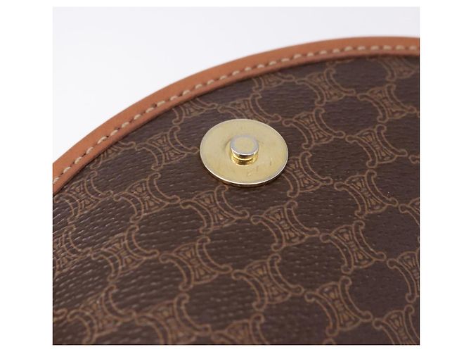 Céline CELINE Macadam Canvas Schultertasche PVC Leather Brown Gold Auth 204266 Braun Golden - vue 25