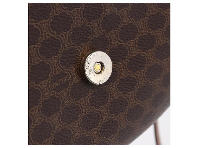 Céline CELINE Macadam Canvas Schultertasche PVC Leather Brown Gold Auth 204266 Braun Golden - vue 26