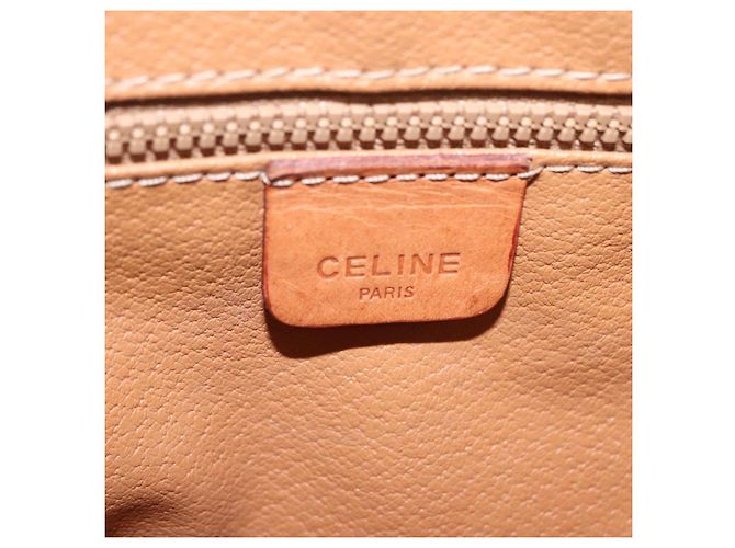 Céline CELINE Macadam Canvas Schultertasche PVC Leather Brown Gold Auth 204266 Braun Golden - vue 27