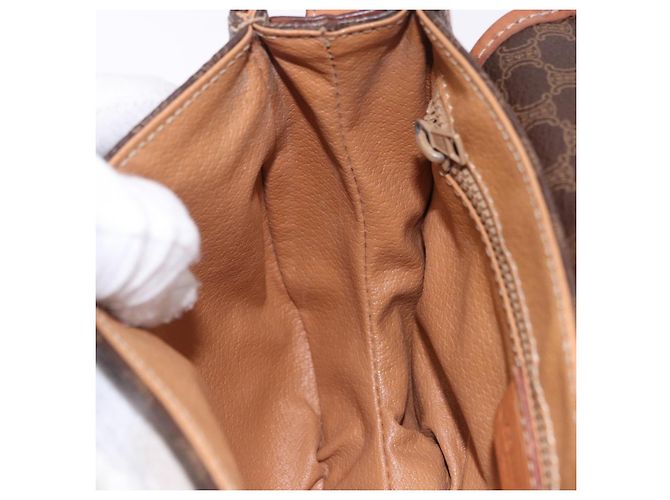 Céline CELINE Macadam Canvas Schultertasche PVC Leather Brown Gold Auth 204266 Braun Golden - vue 29