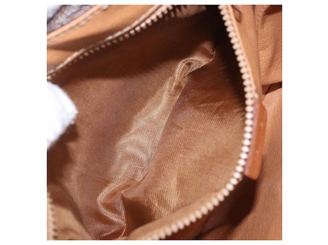Céline CELINE Macadam Canvas Schultertasche PVC Leather Brown Gold Auth 204266 Braun Golden - vue 31