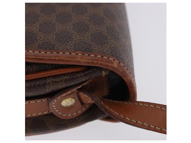 Céline CELINE Macadam Canvas Schultertasche PVC Leather Brown Gold Auth 204266 Braun Golden - vue 5