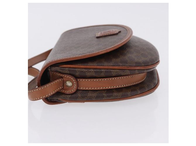 Céline CELINE Macadam Canvas Schultertasche PVC Leather Brown Gold Auth 204266 Braun Golden - vue 6