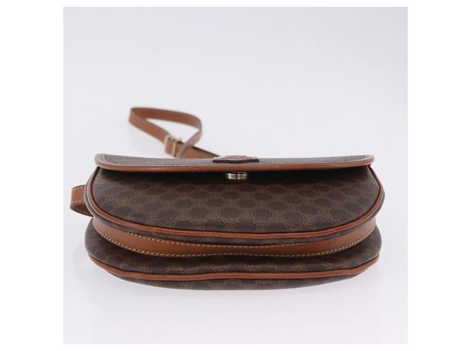 Céline CELINE Macadam Canvas Schultertasche PVC Leather Brown Gold Auth 204266 Braun Golden - vue 7