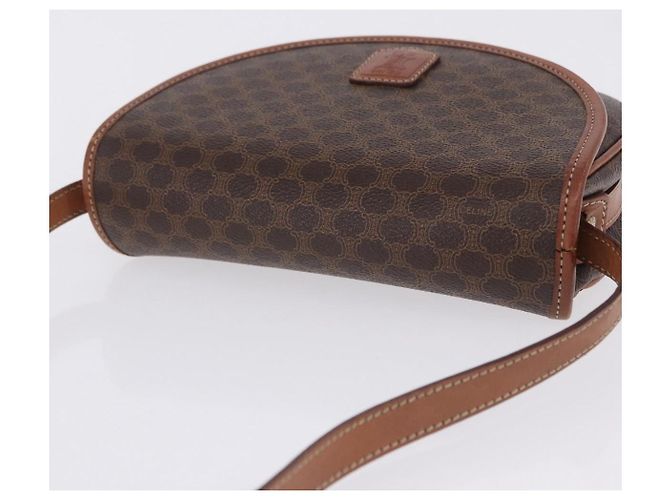 Céline CELINE Macadam Canvas Schultertasche PVC Leather Brown Gold Auth 204266 Braun Golden - vue 8