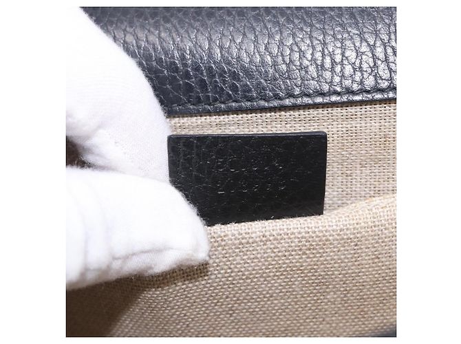 Borsa GUCCI Interlocking Chain Bag in pelle Outlet Nero Oro 510304 Auth 203114V D'oro - vista 11