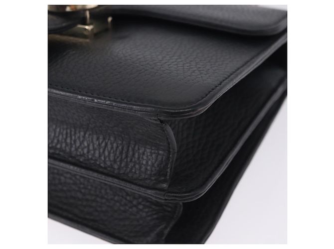 Borsa GUCCI Interlocking Chain Bag in pelle Outlet Nero Oro 510304 Auth 203114V D'oro - vista 17