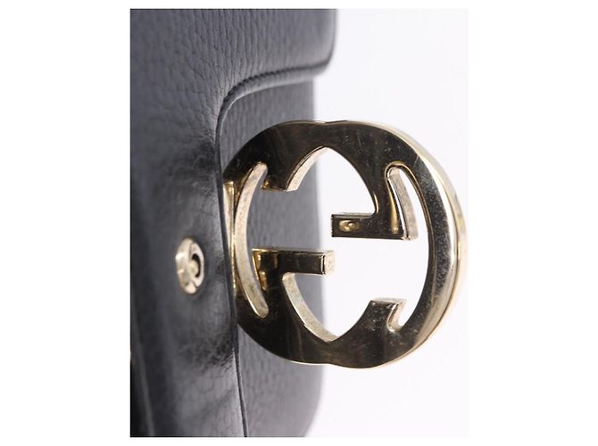 Borsa GUCCI Interlocking Chain Bag in pelle Outlet Nero Oro 510304 Auth 203114V D'oro - vista 21