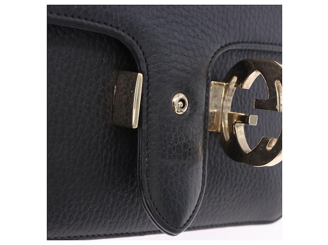 Borsa GUCCI Interlocking Chain Bag in pelle Outlet Nero Oro 510304 Auth 203114V D'oro - vista 22