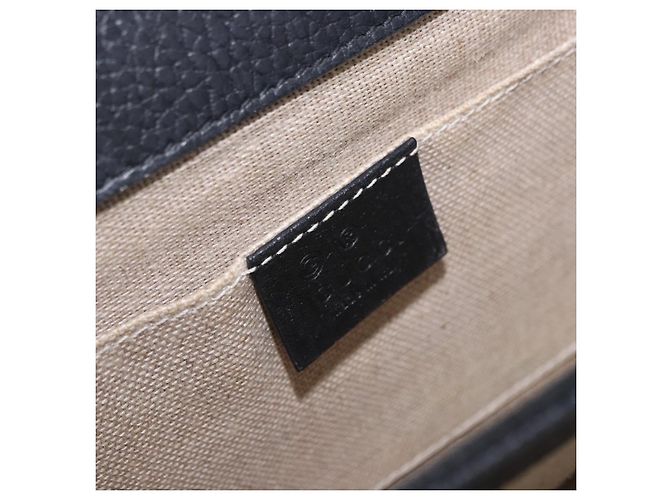 Borsa GUCCI Interlocking Chain Bag in pelle Outlet Nero Oro 510304 Auth 203114V D'oro - vista 24