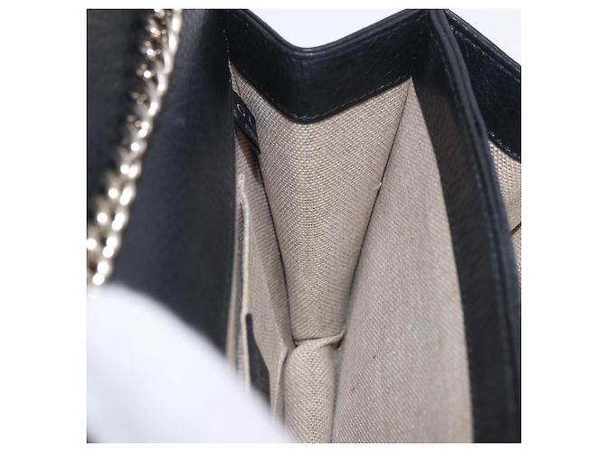 Borsa GUCCI Interlocking Chain Bag in pelle Outlet Nero Oro 510304 Auth 203114V D'oro - vista 25