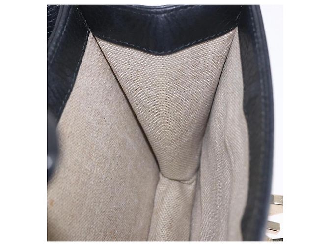 Borsa GUCCI Interlocking Chain Bag in pelle Outlet Nero Oro 510304 Auth 203114V D'oro - vista 29