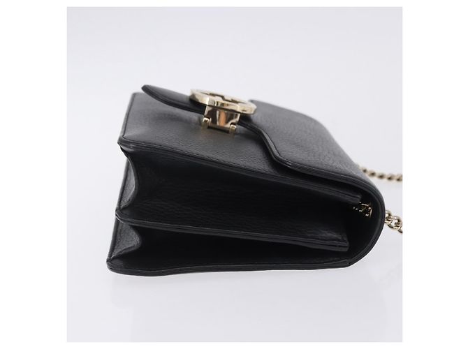 Borsa GUCCI Interlocking Chain Bag in pelle Outlet Nero Oro 510304 Auth 203114V D'oro - vista 3